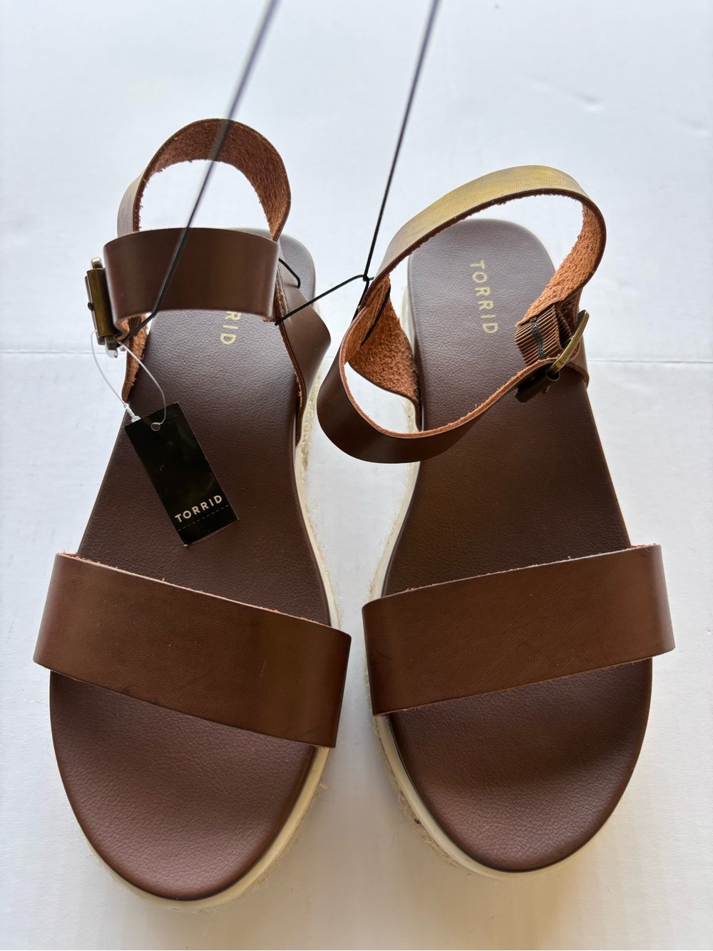 Torrid Brown Two-Piece Flatform Sport Wedge Sandals - Size 10WW